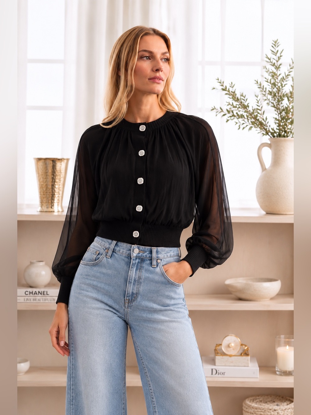 Button-Front Cardigan